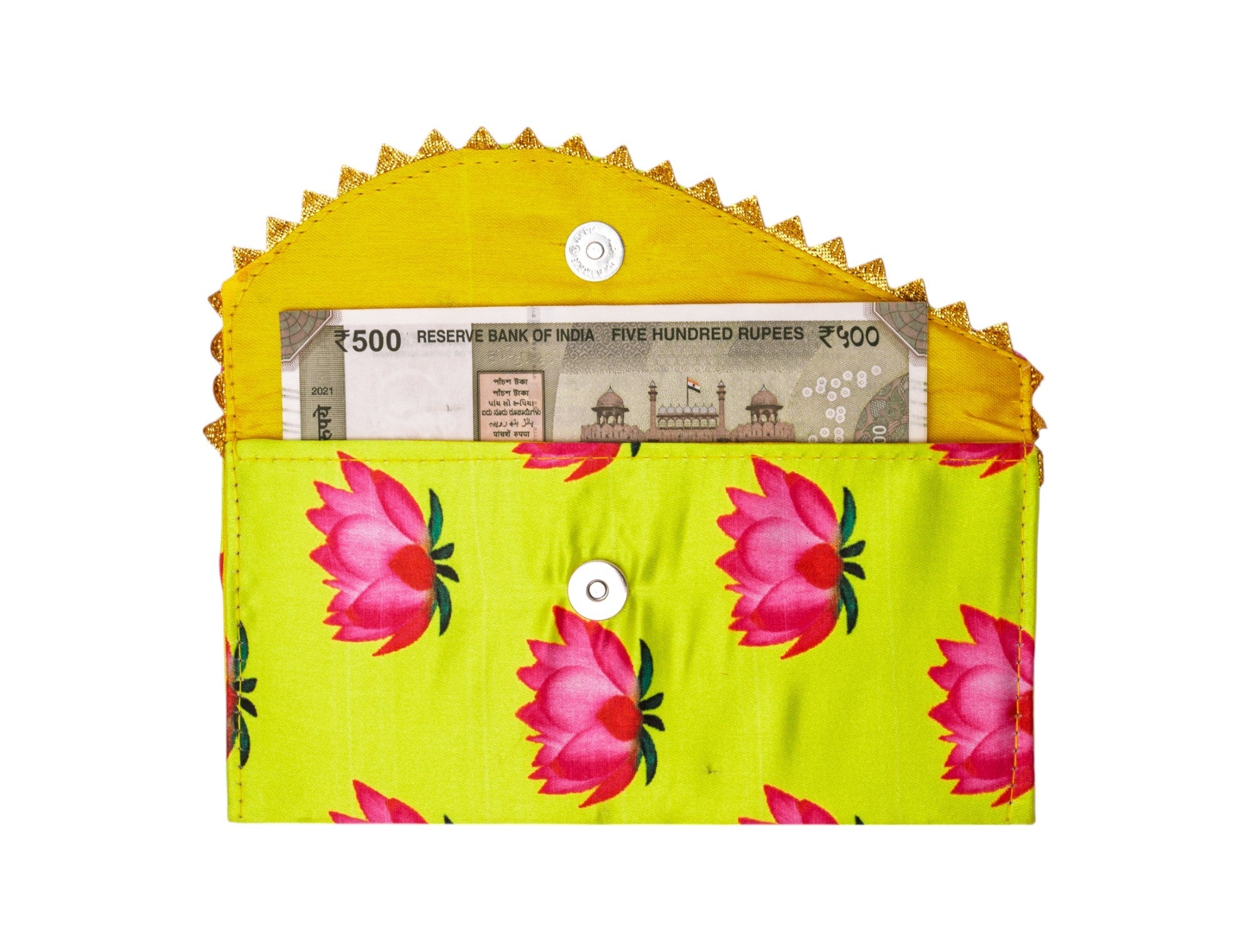 Bright Satin Lotus Shagun Envelope