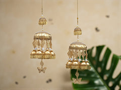 Elegant Golden Bridal Kaleera with Butterfly Detailing