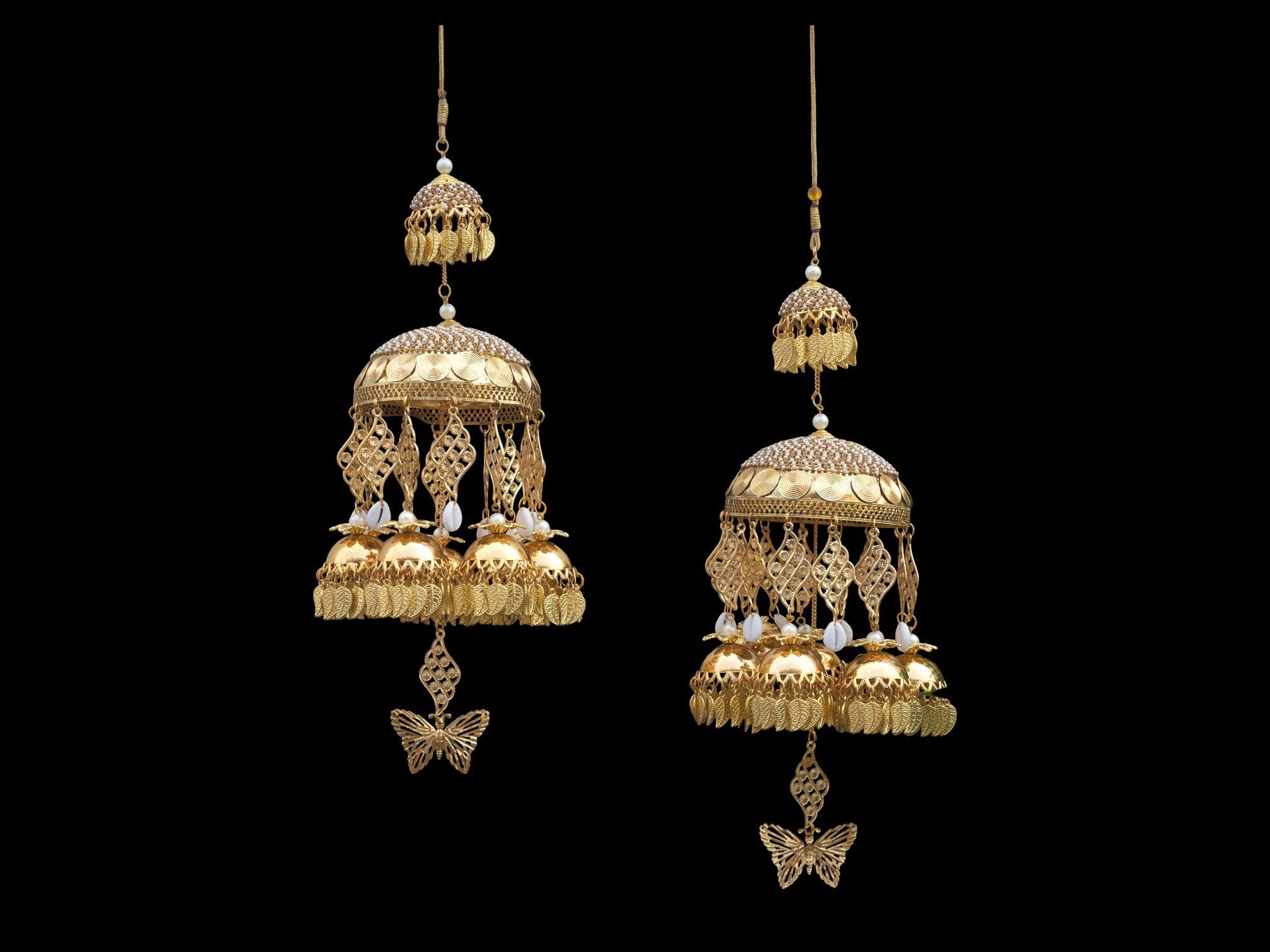 Elegant Golden Bridal Kaleera with Butterfly Detailing