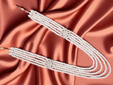 classic beaded groom’s mala with floral motifs white