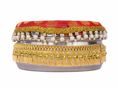 Decorative Ganpati Ladoo Container - red