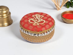 Decorative Ganpati Ladoo Container - red