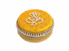Decorative Ganpati Ladoo Container - Yellow
