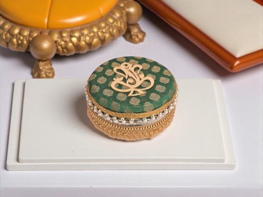 Decorative Ganpati Ladoo Container - green (pack of 2)