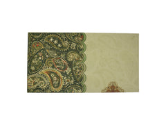 Elegant Cream & Green Paisley Shagun Envelope(Pack of 10)