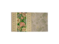 Elegant Green Floral Paper Shagun Envelope(Pack of 10)