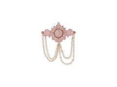 Royal Pearl & Kundan Groom's Brooch - Peach