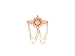 Royal Pearl & Kundan Groom's Brooch - Peach