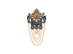 Royal Pearl & Kundan Groom's Brooch - Peach