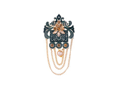 Royal Pearl & Kundan Groom's Brooch - Peach