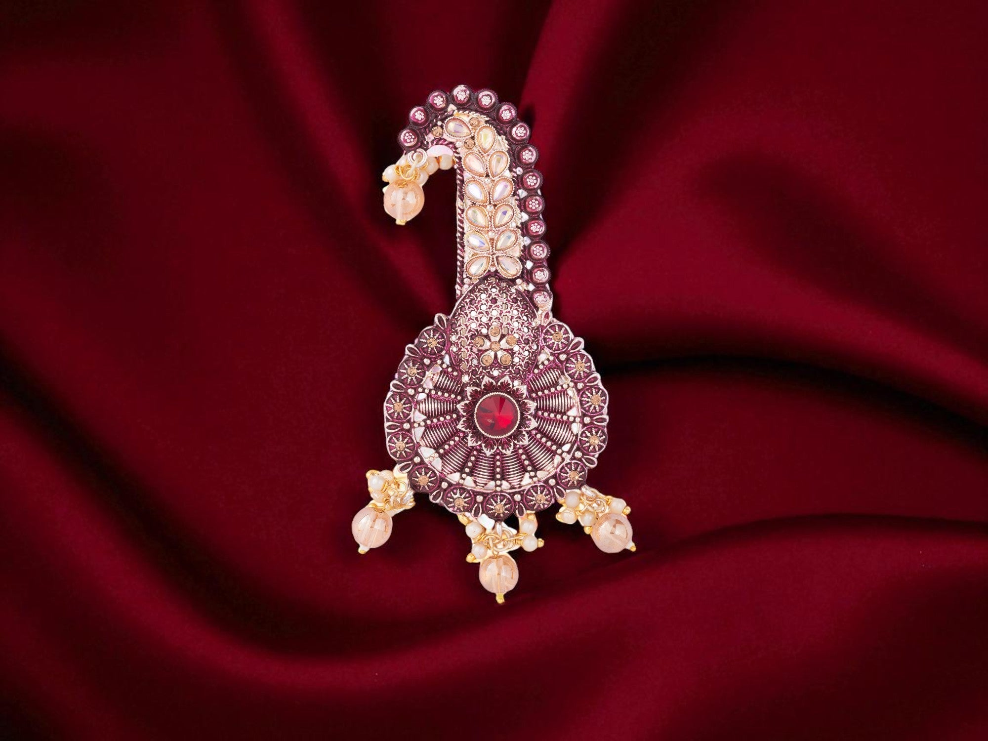 Elegant Groom kalgi with Stone Embellishments