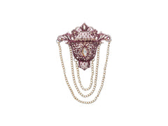 Elegant Groom's Brooch with Chain Detailing - Pink