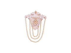 Elegant Groom's Brooch with Chain Detailing - Pink