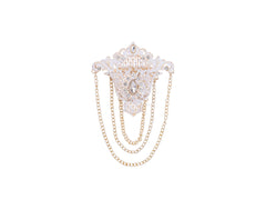 Elegant Groom's Brooch with Chain Detailing - Pink