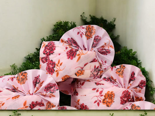 Elegant Pink Floral Baraati Pagdi