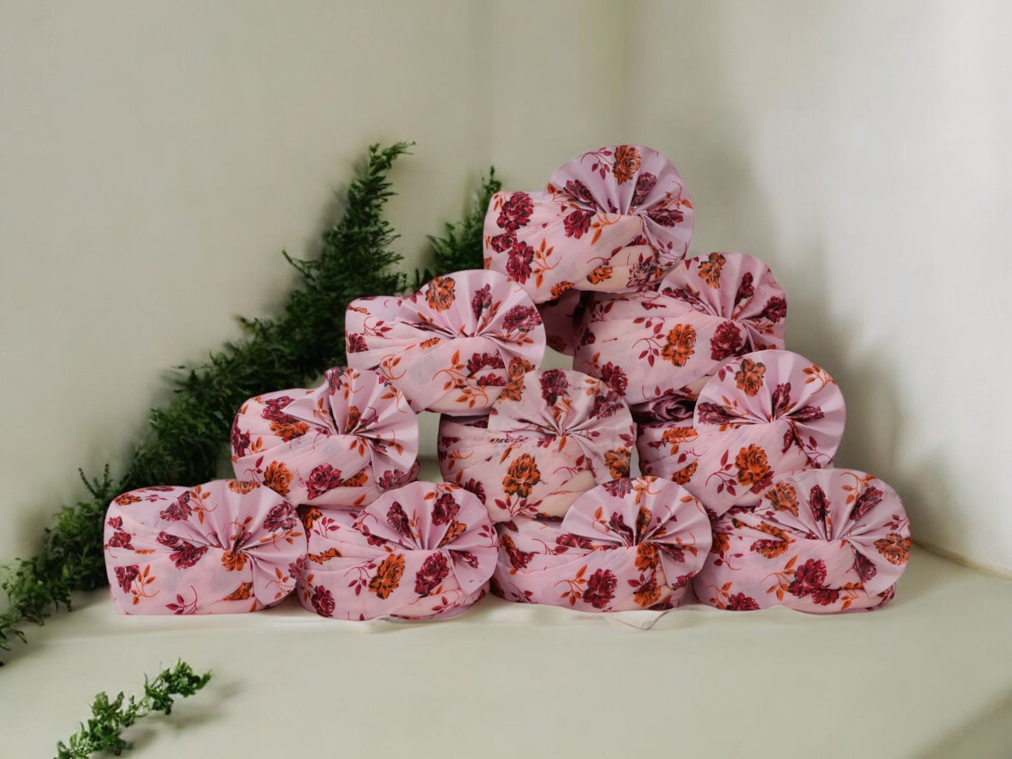 Elegant Pink Floral Baraati Pagdi