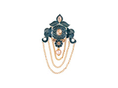 Royal Pearl & Kundan Groom's Brooch - Peach