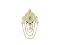 Royal Pearl & Kundan Groom's Brooch - Peach