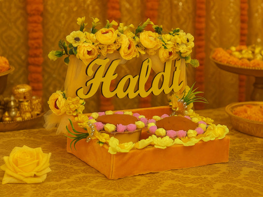 Floral Glow Haldi Platter