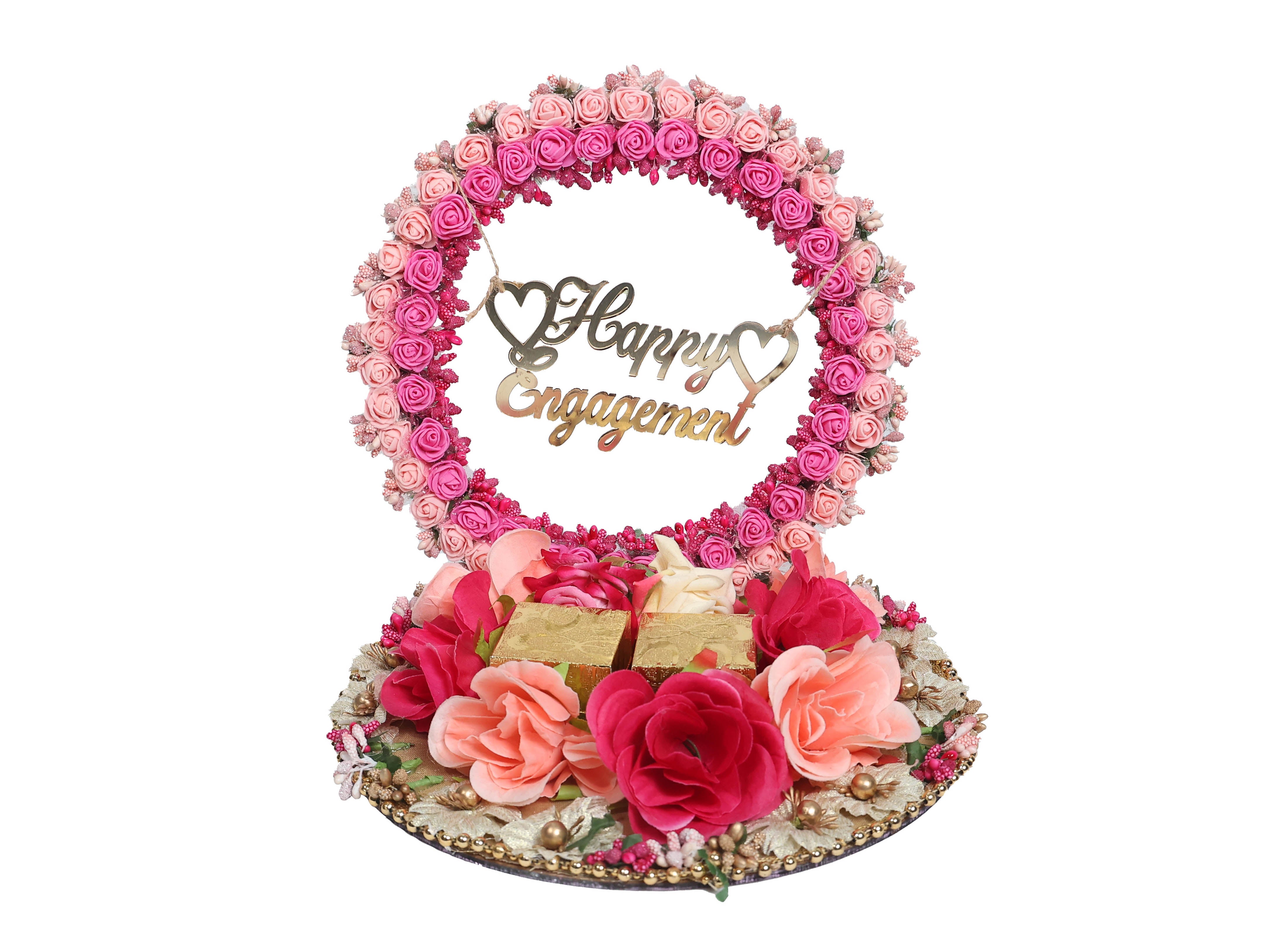 Floral Bliss Engagement Ring Platter - Peach