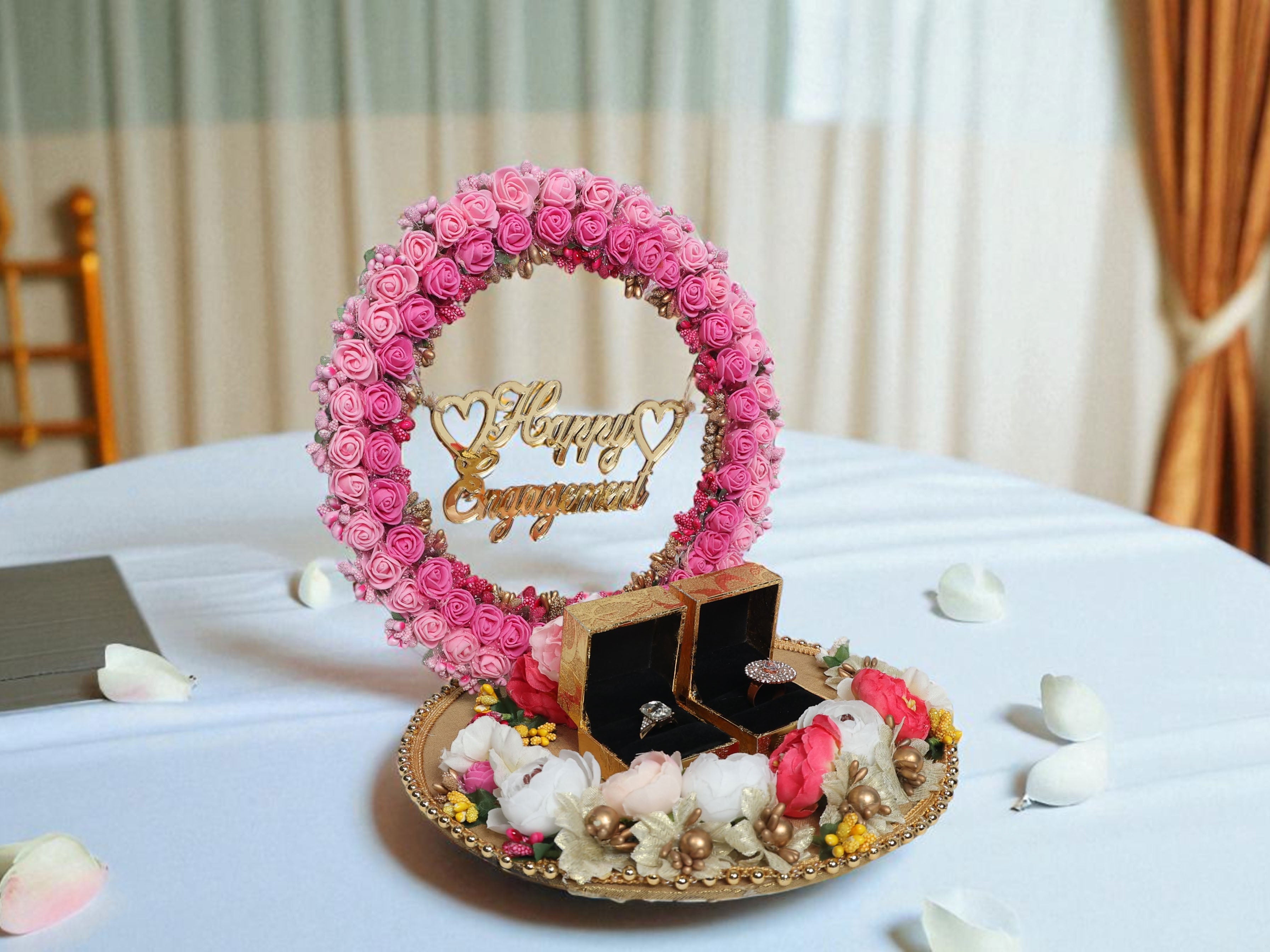 Floral Bliss Engagement Ring Platter - Pink