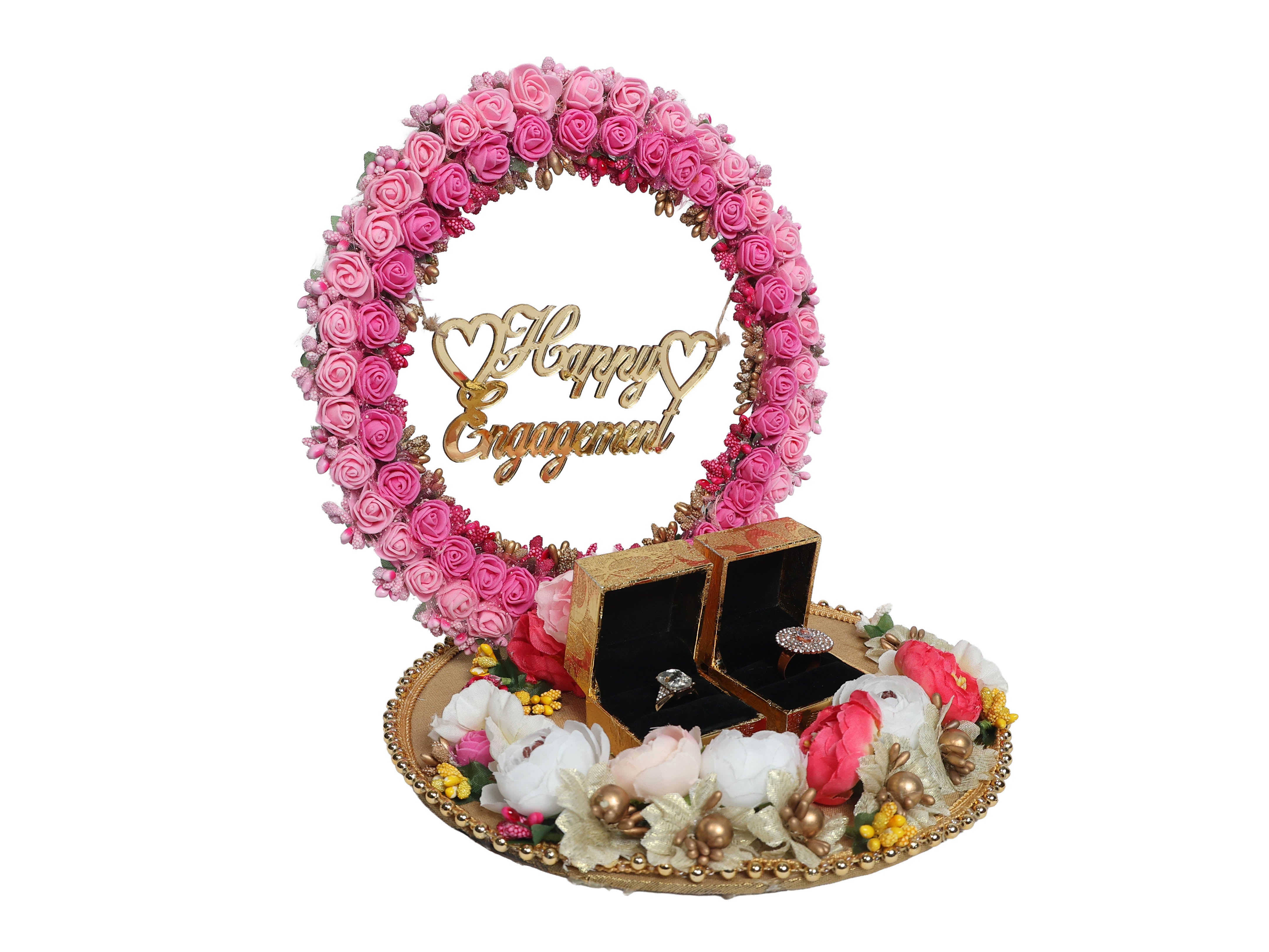 Floral Bliss Engagement Ring Platter - Pink