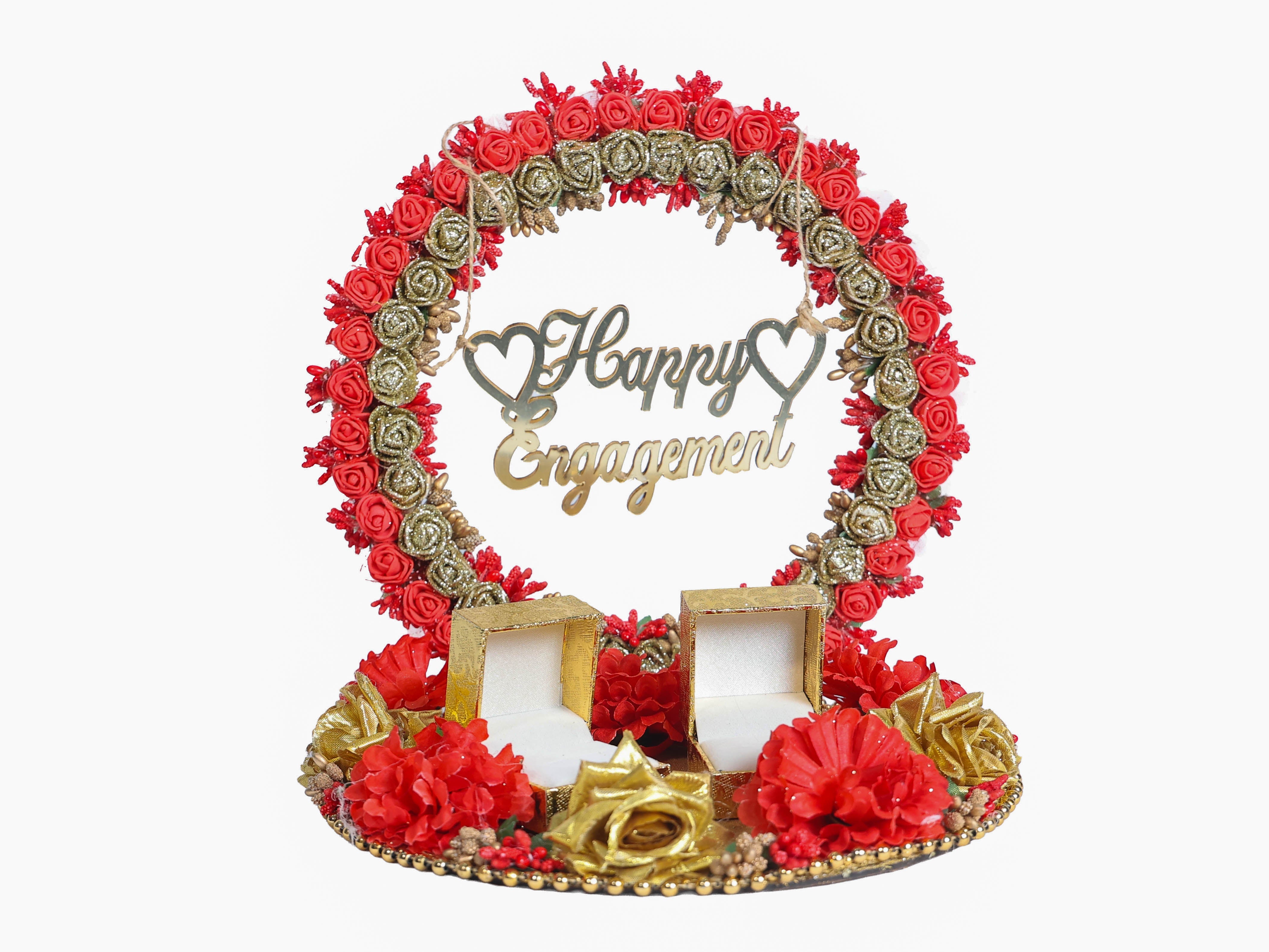 Floral Bliss Engagement Ring Platter - Red