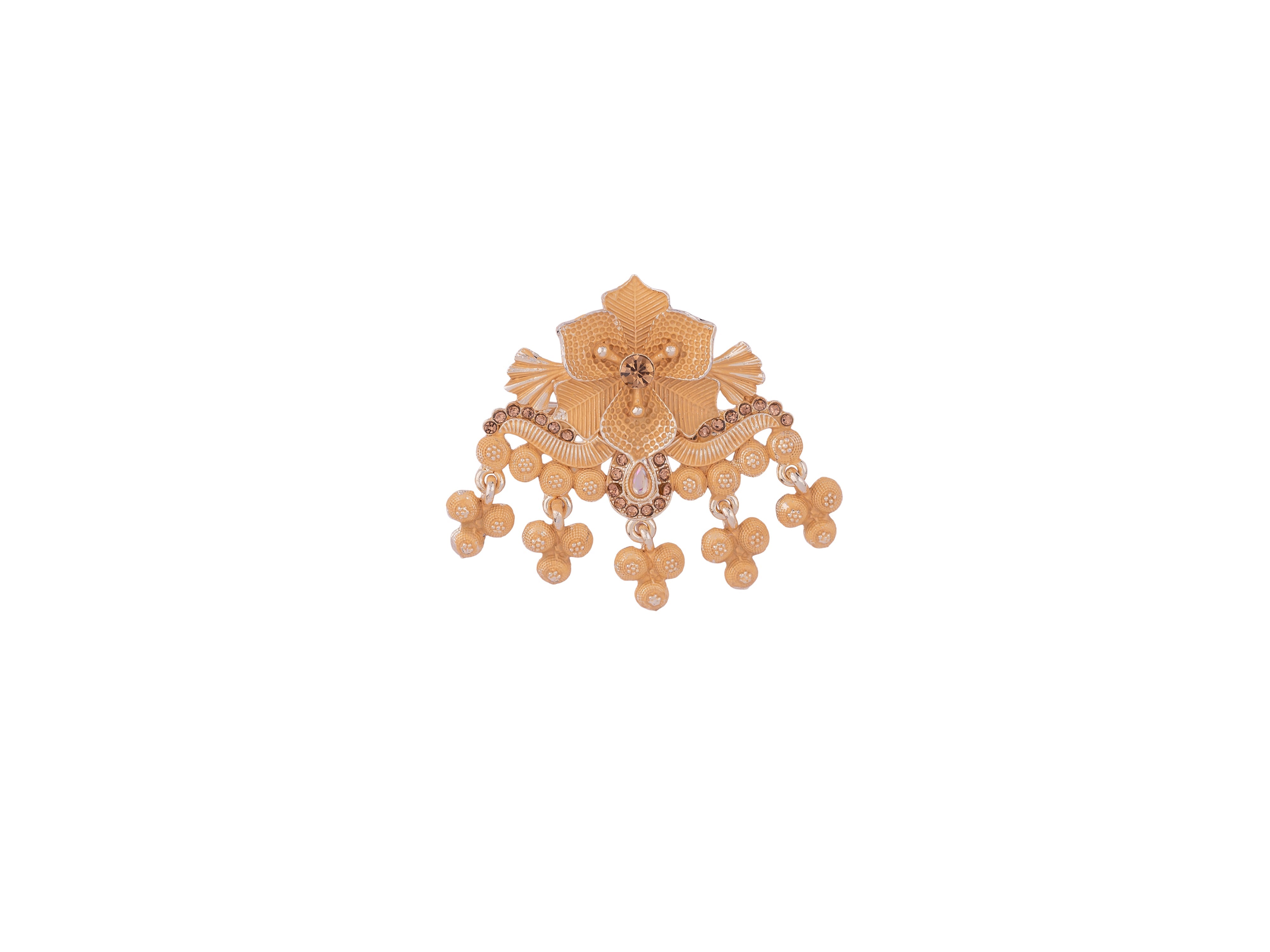 Royal Pearl & Kundan Groom's Brooch - Peach