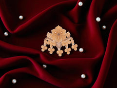 Royal Pearl & Kundan Groom's Brooch - Peach