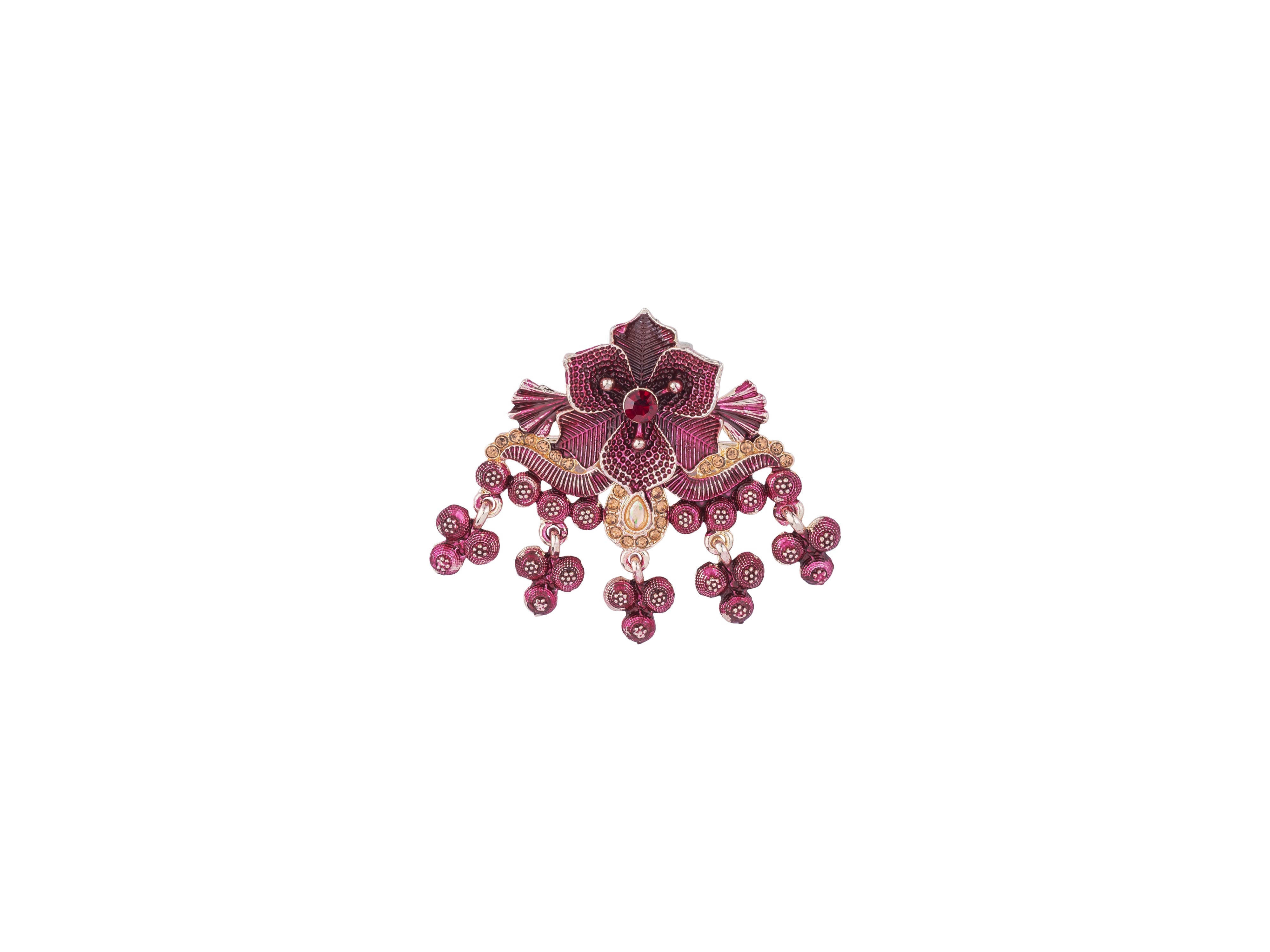 Royal Pearl & Kundan Groom's Brooch - Peach