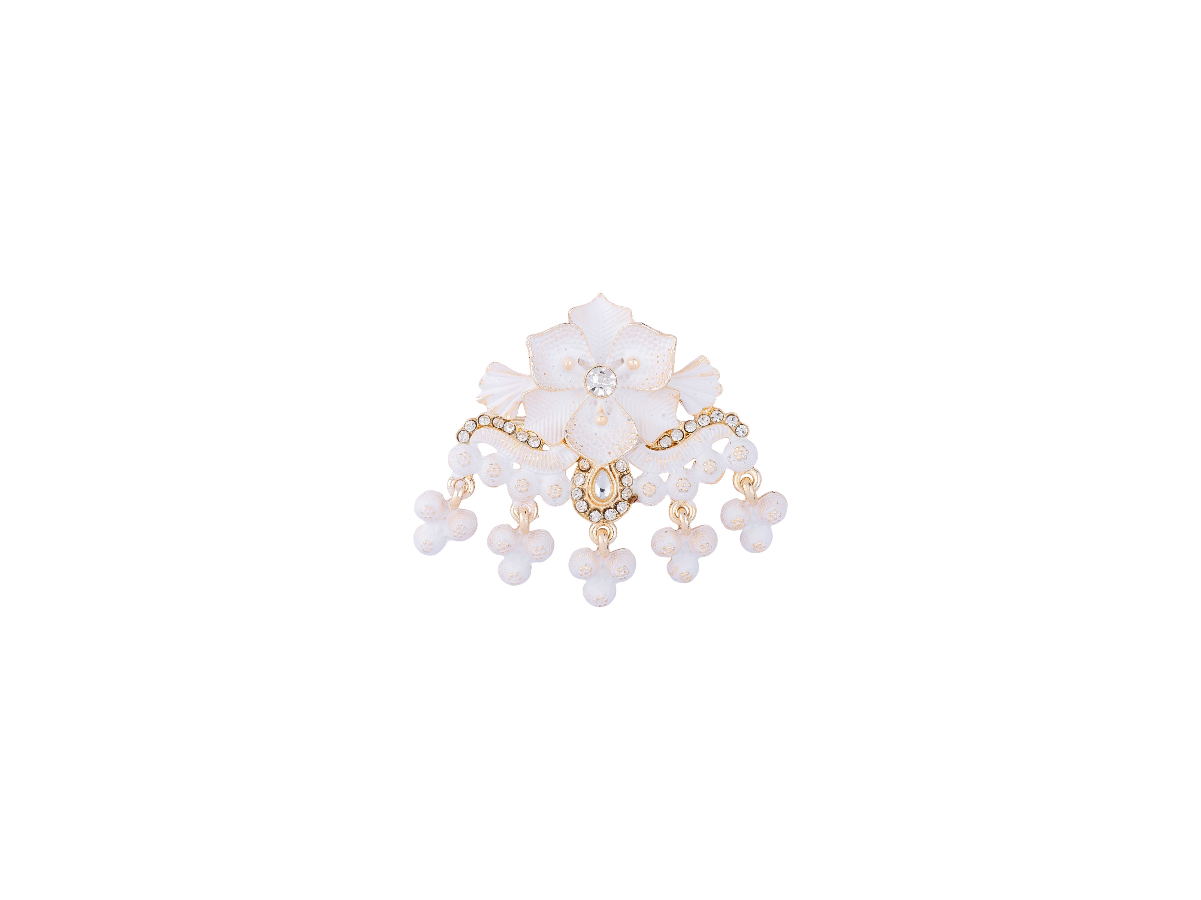 Royal Pearl & Kundan Groom's Brooch - Peach