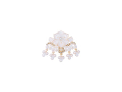 Royal Pearl & Kundan Groom's Brooch - Peach