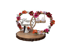 Floral Heart Design & Figurine Engagement Ring Platter