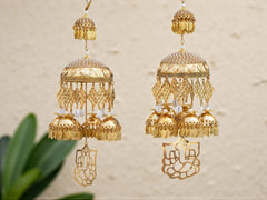 Elegant Golden Bridal Kaleera with Ganapati Detailing