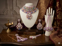 Handcrafted Multicolor Pastel Zardozi Jewellery