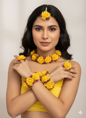 Haldi Hues Floral Jewellery Set