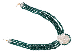 Green Bead Groom’s Mala with Ornate Pendant