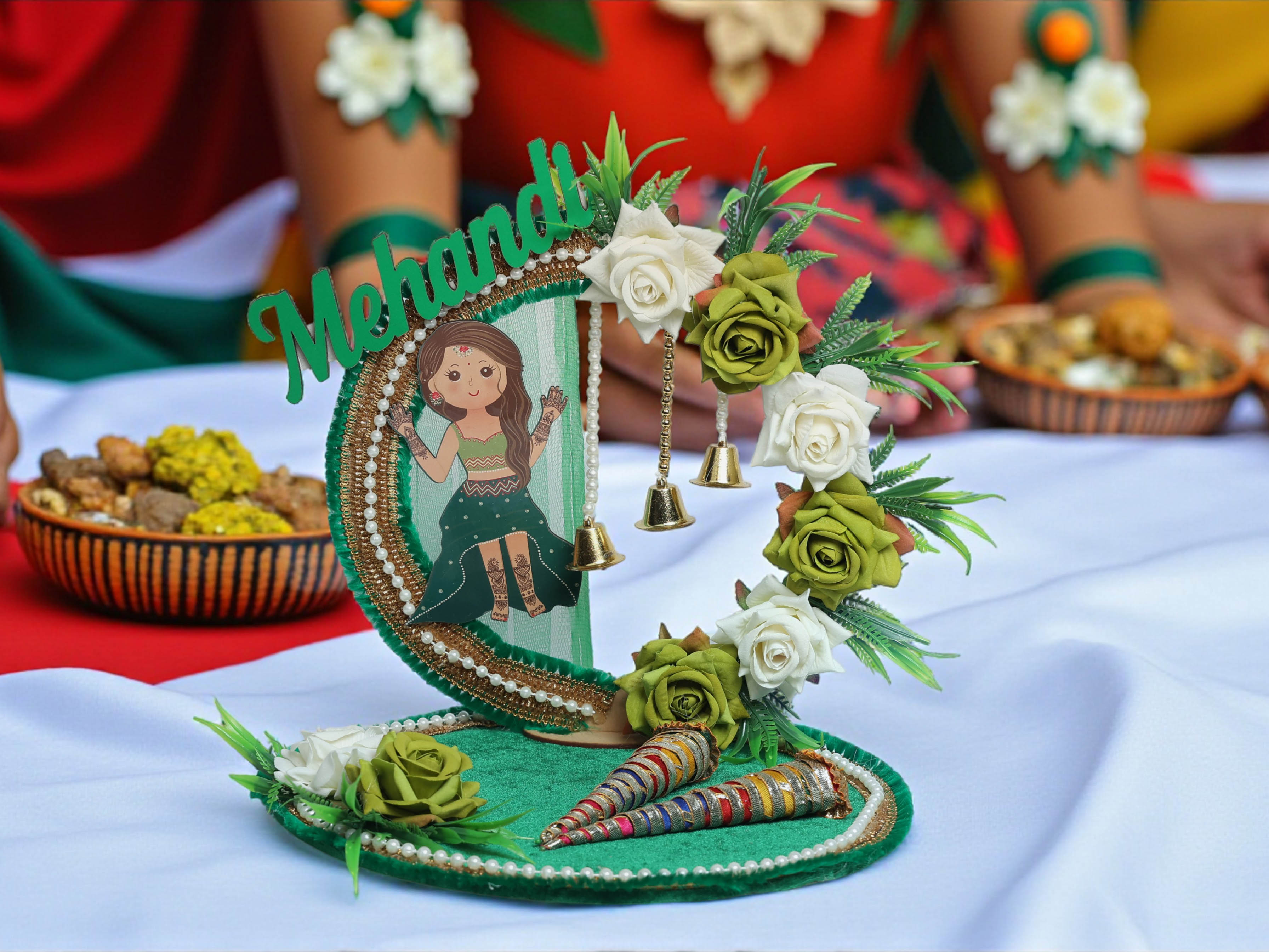 Green Grace Mehndi Platter