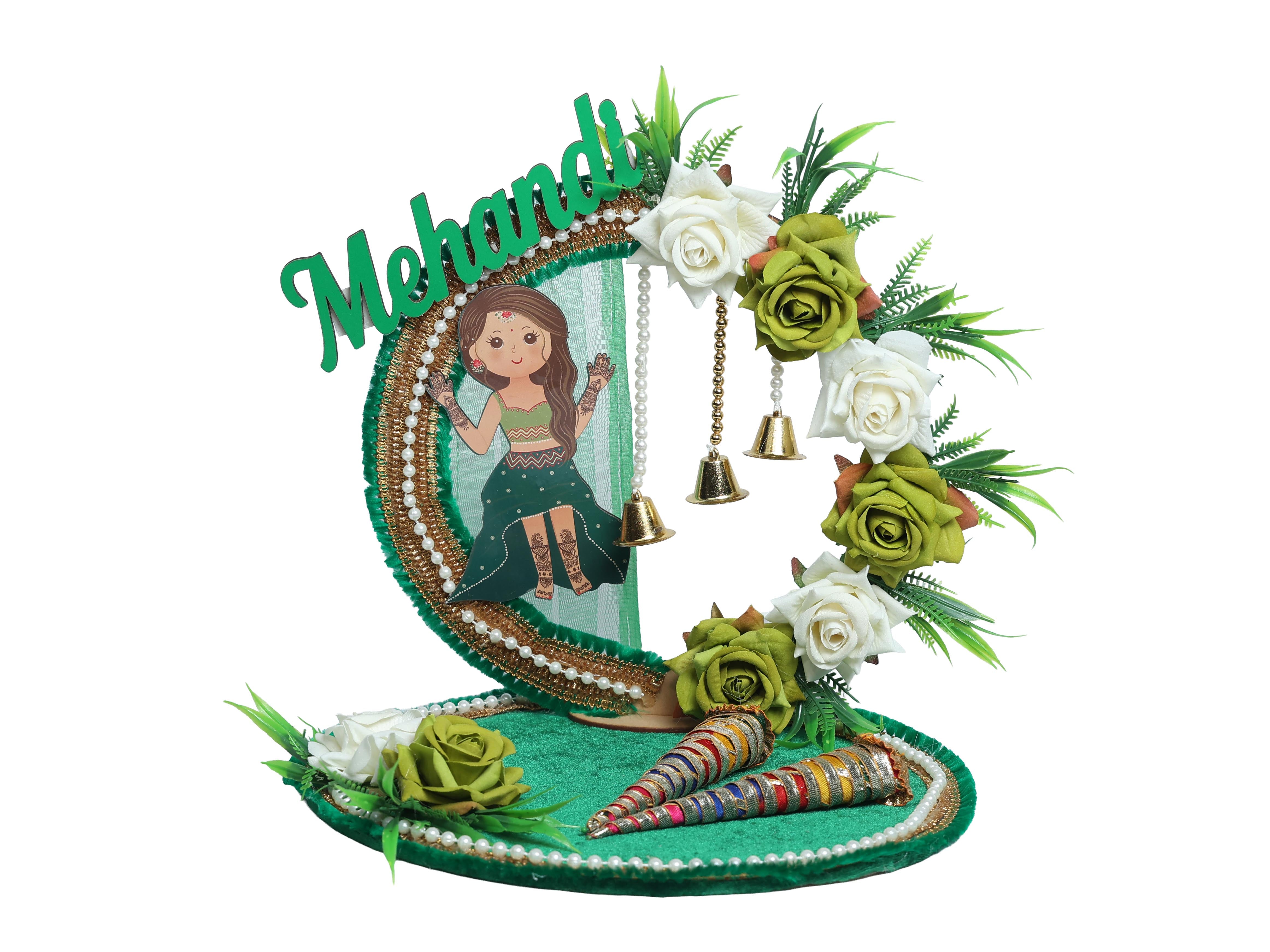 Green Grace Mehndi Platter