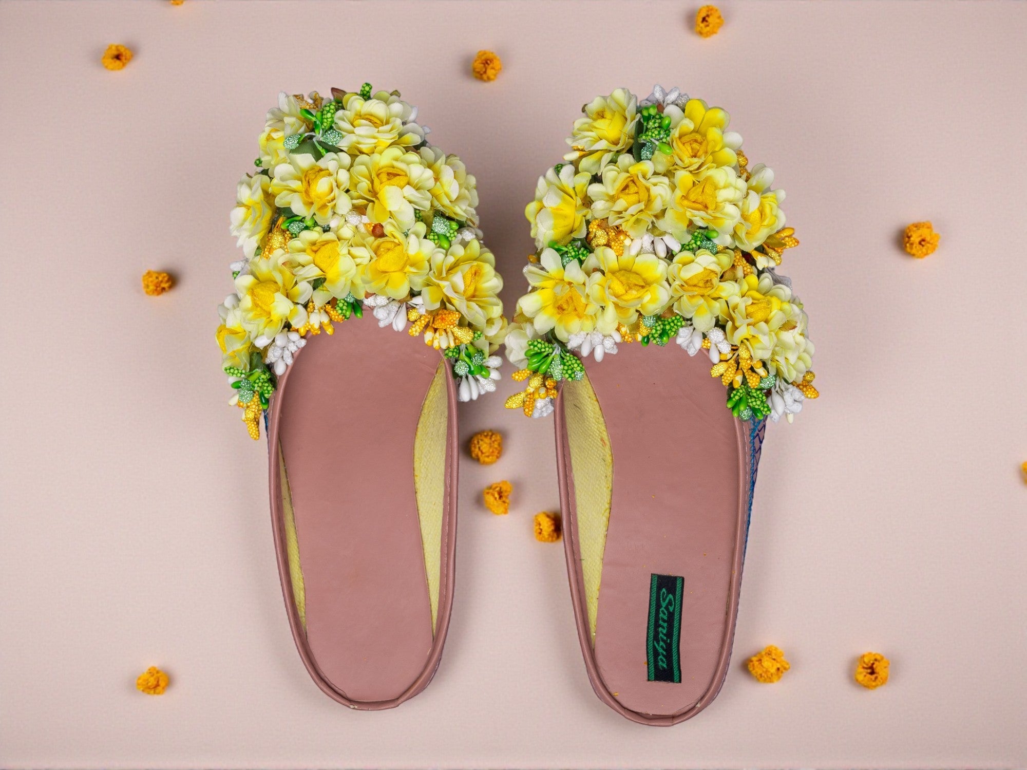 Haldi Hues Floral Juti – Sunshine Bloom