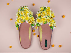 Haldi Hues Floral Juti – Sunshine Bloom