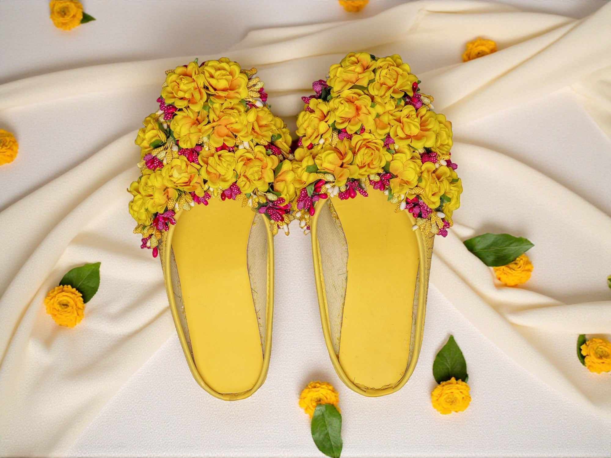 Haldi Hues – Sunshine Floral Juti