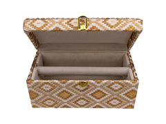 Handcrafted Pearl & Brocade Chooda Box - Golden