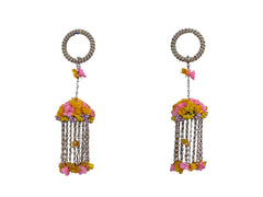 Handmade Bridal Floral Kaleera - Baby Pink-Yellow