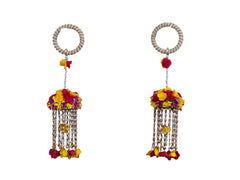 Handmade Bridal Floral Kaleera - Pink-Yellow