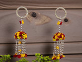 Handmade Bridal Floral Kaleera - Red-Yellow