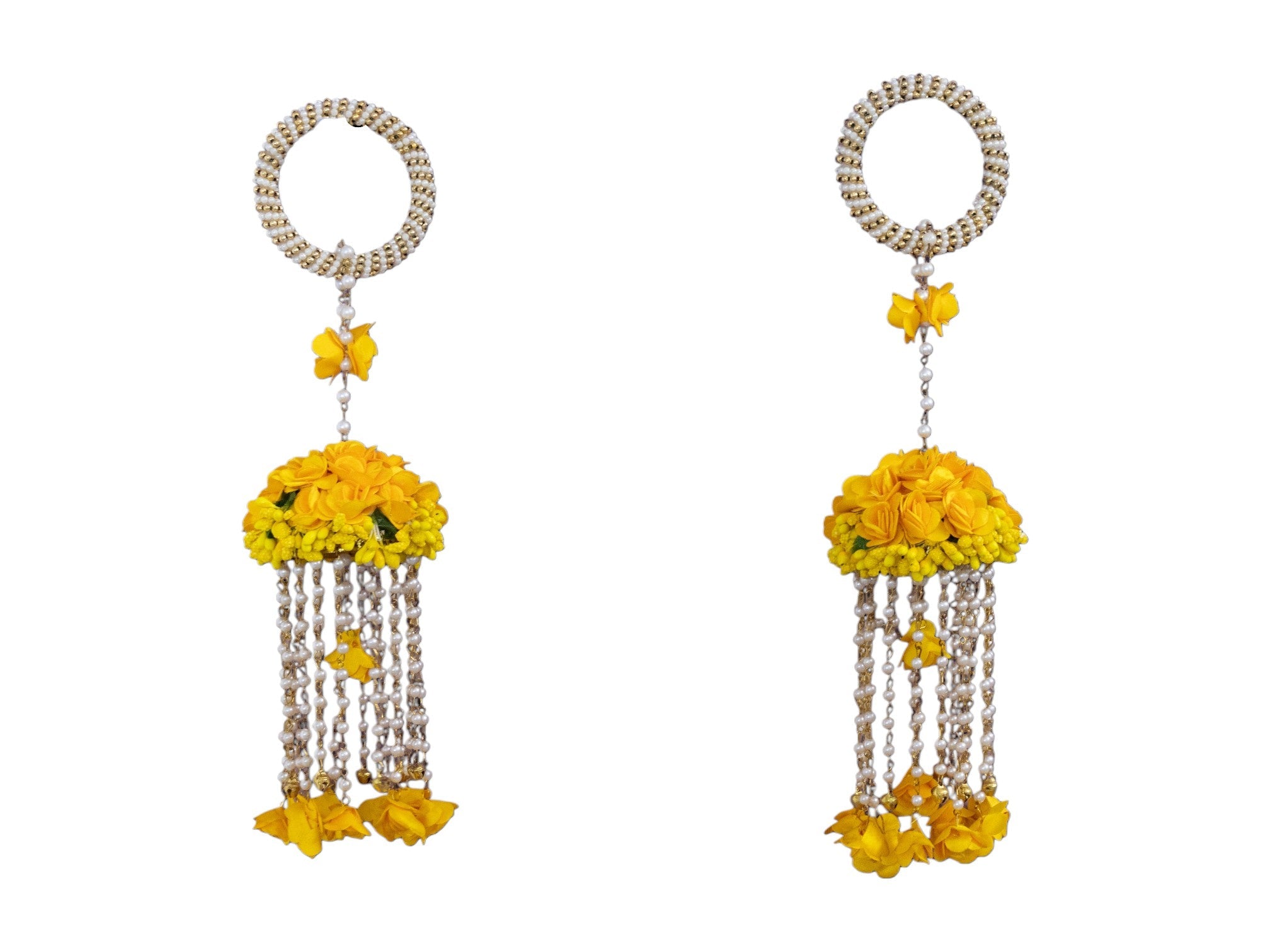 Handmade Bridal Floral Kaleera - Yellow