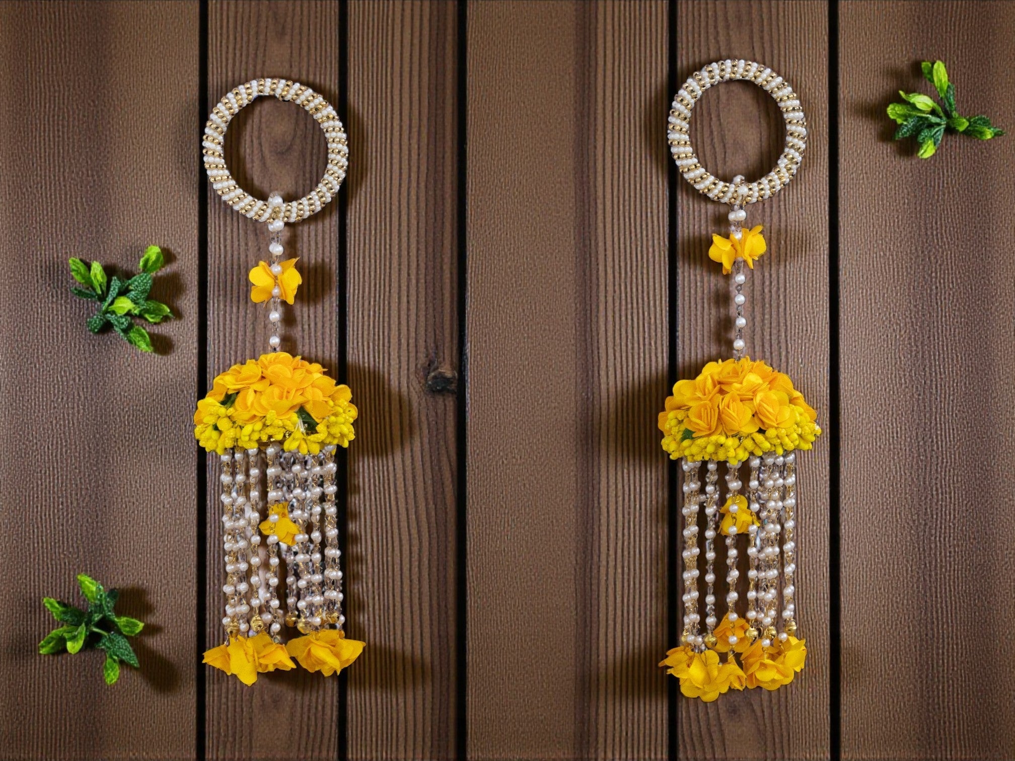 Handmade Bridal Floral Kaleera - Yellow
