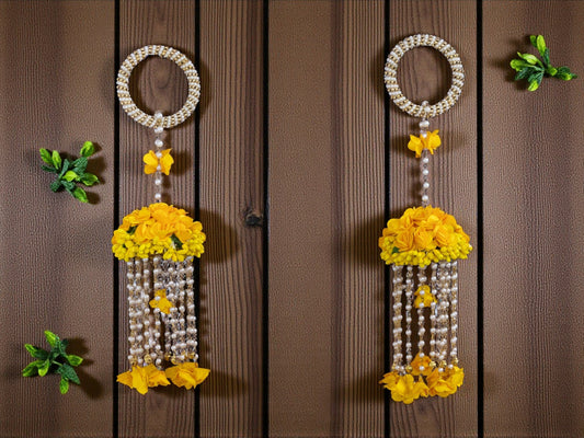 Handmade Bridal Floral Kaleera - Yellow