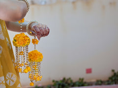 Handmade Bridal Floral Kaleera - Yellow